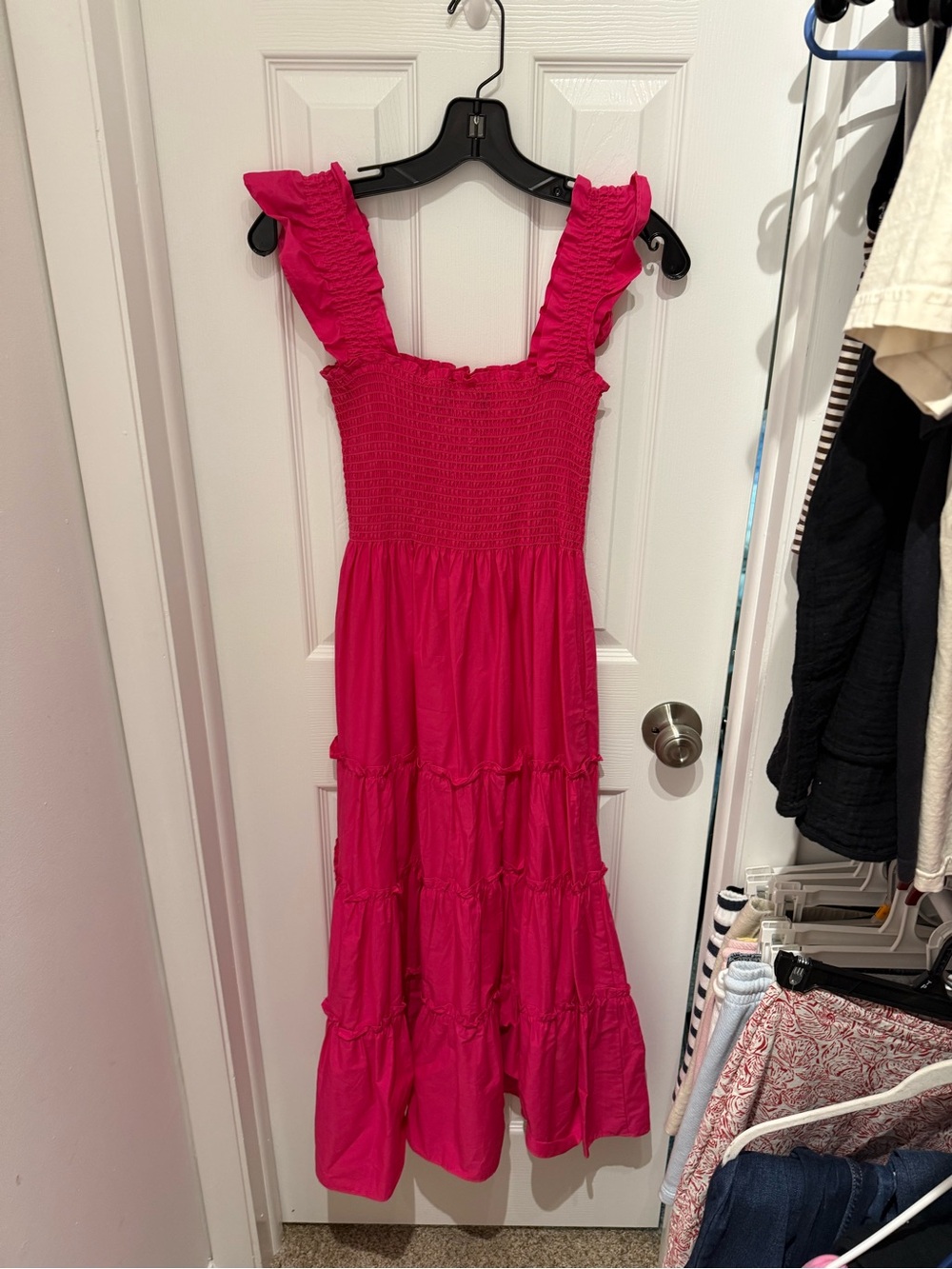 Kourt Hot Pink Ruffled Hill House look alike Nap Dress